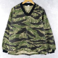 画像2: 70's〜 USA製 タイガーストライプカモ柄 プルオーバーカットソー / パンツ SETUP S (2)