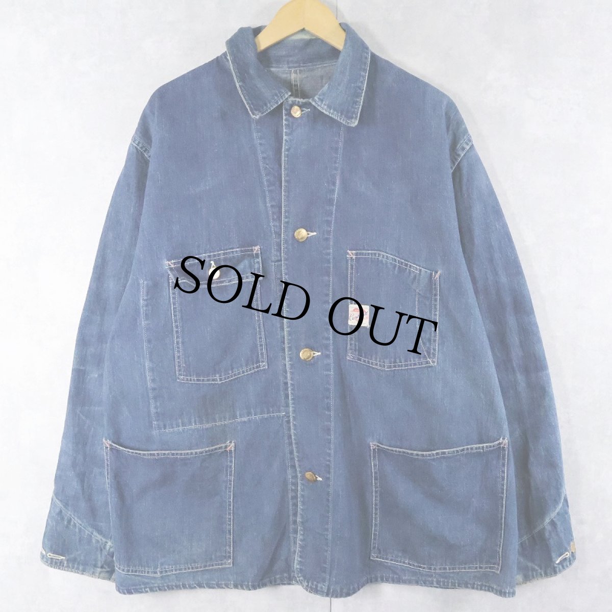 画像1: 40〜50's Carhartt ハートタグ デニムカバーオール (1)