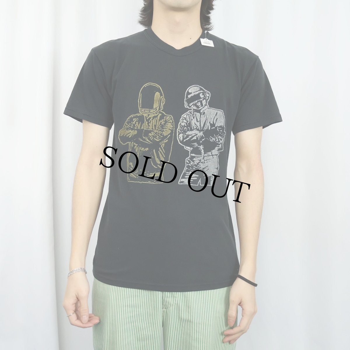 画像2: Daft Punk エレクトロミュージックユニット プリントTシャツ BLACK M (2)