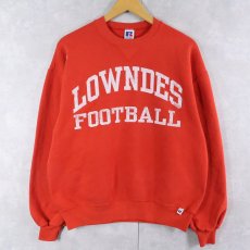 画像1: 90's RUSSELL ATHLETIC USA製 "LOWNDES FOOTBALL" 前V プリントスウェット L (1)