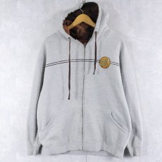 画像2: SANTA CRUZ ブリーチ加工 裏サーマル スウェットジップパーカー L (2)