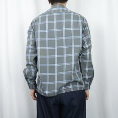 画像3: 60's AIRMAN NI チェック柄 コットンオープンカラーシャツ M (3)