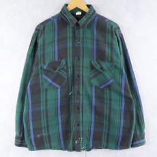 画像1: 90's OSH KOSH チェック柄 ヘビーネルシャツ XL (1)