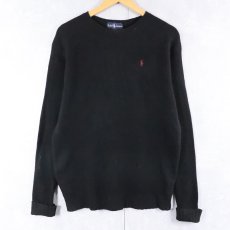 画像1: Ralph Lauren ウール×カシミヤ ニットセーター BLACK L (1)