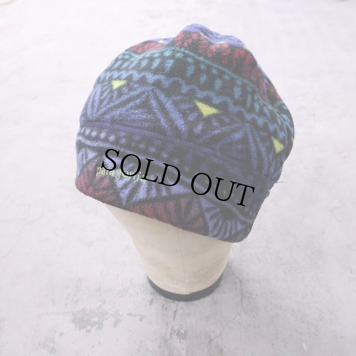 画像2: 90's Patagonia USA製 総柄 フリースキャップ (2)