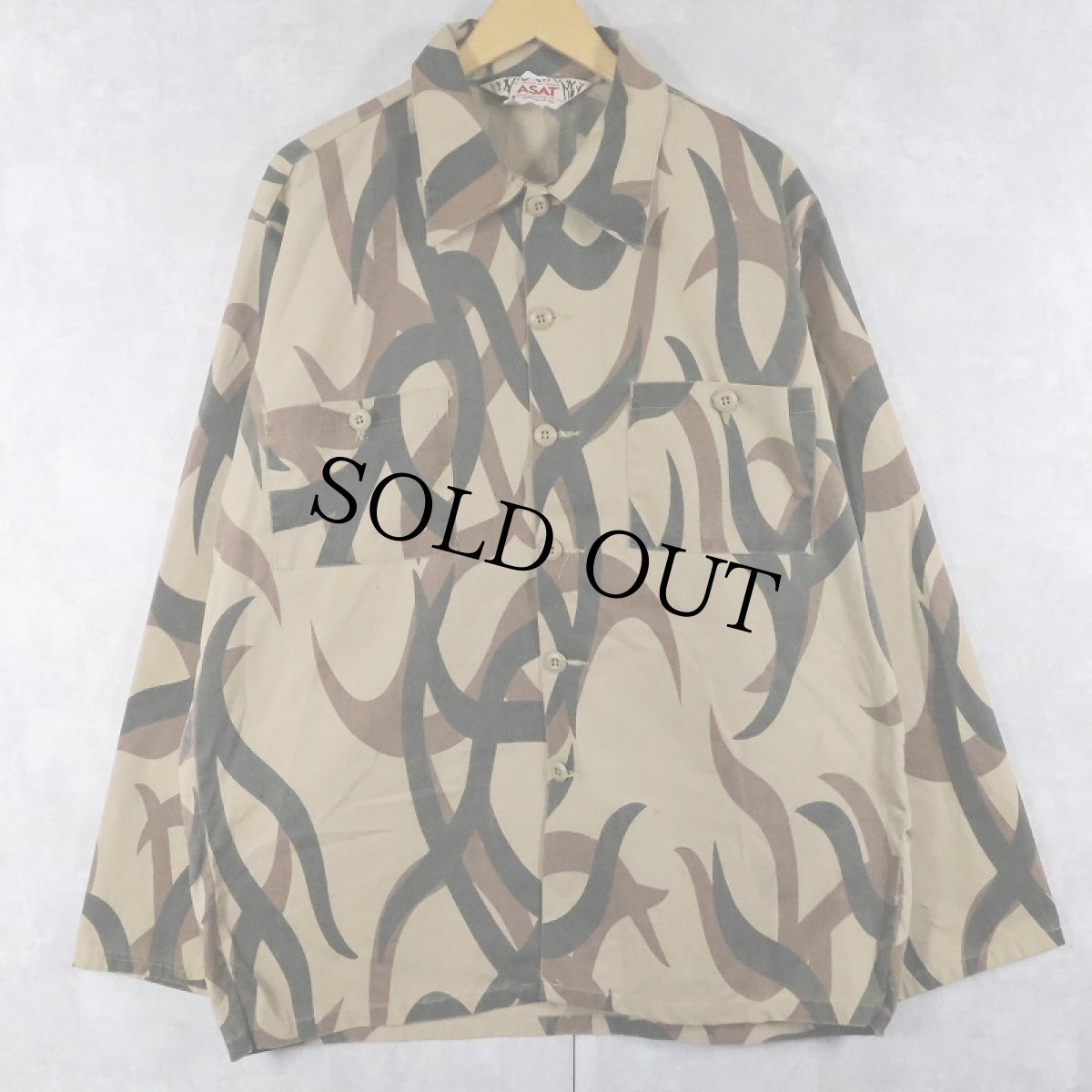 画像1: 80's ASAT USA製 トライバルカモ BDUシャツ XL (1)