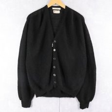 画像1: 60〜70's ROGER KENT アルパカウール ニットカーディガン BLACK L (1)