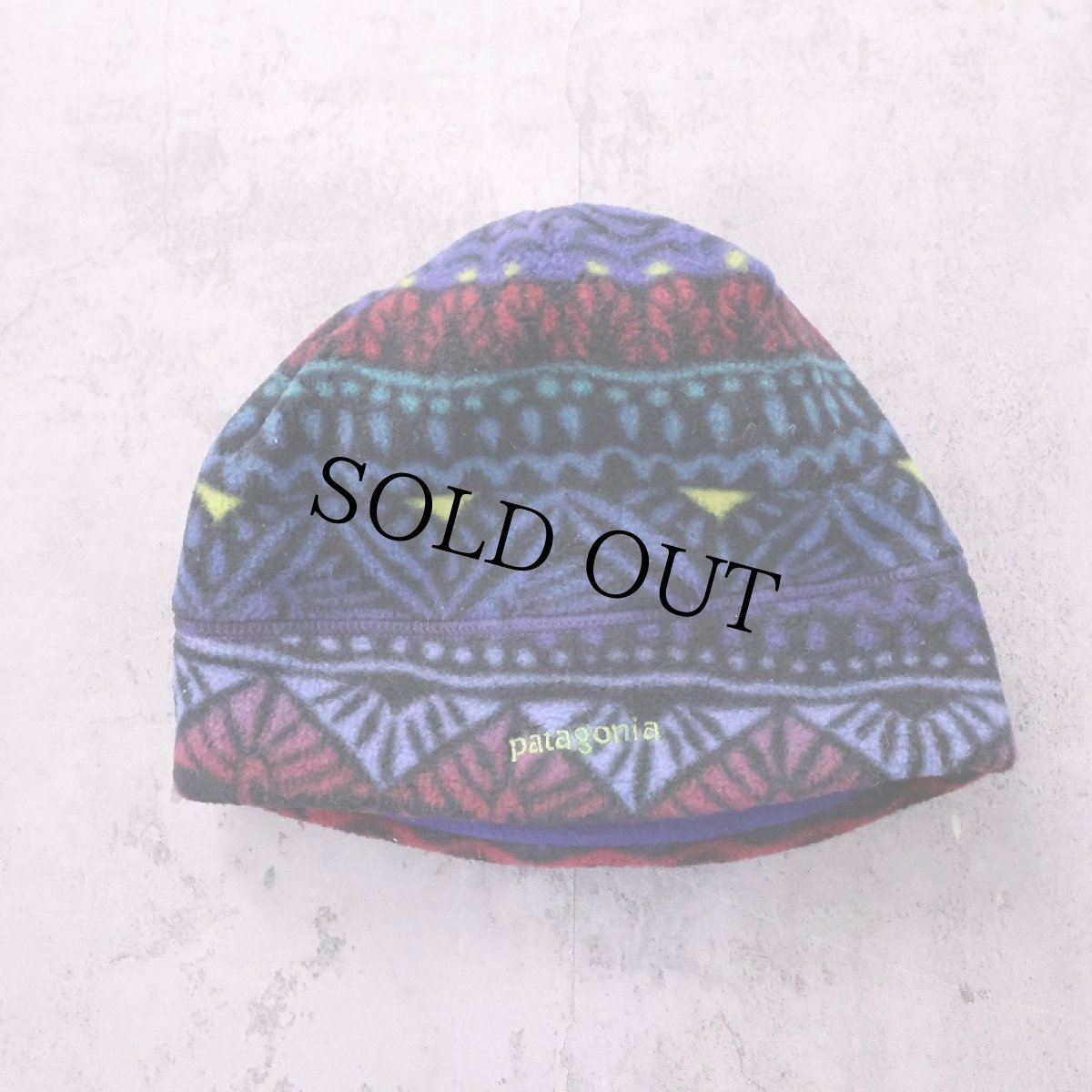 画像1: 90's Patagonia USA製 総柄 フリースキャップ (1)