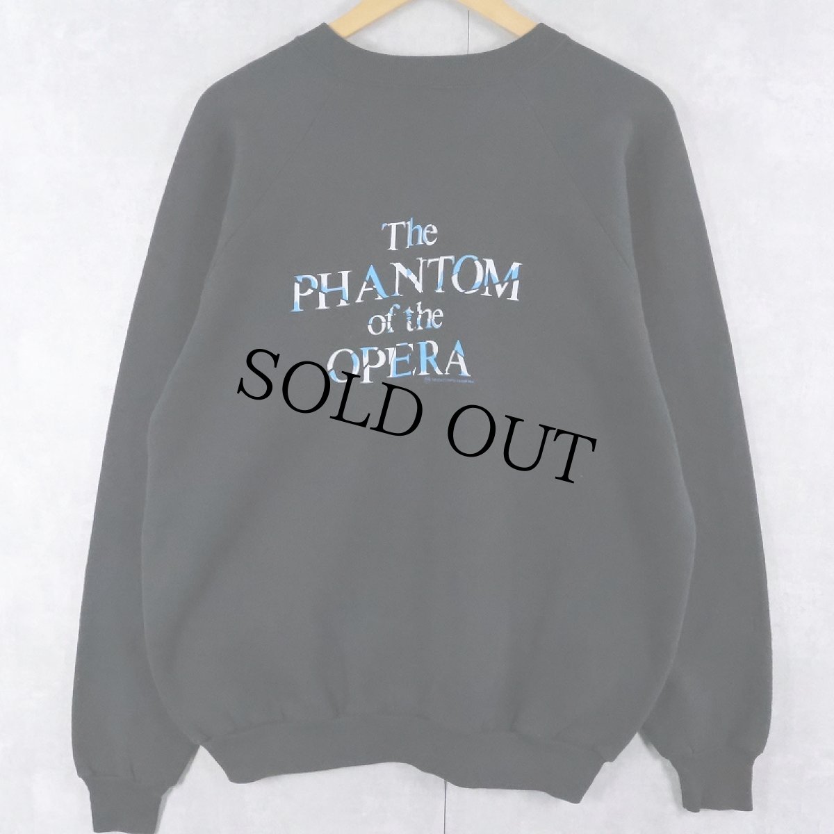 画像2: 80's The PHANTOM of the OPERA USA製 ミュージカルプリントラグランスウェット BLACK XL (2)