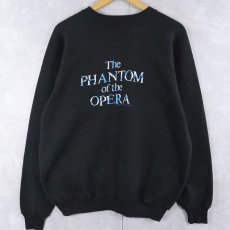画像2: 80's The PHANTOM of the OPERA USA製 ミュージカルプリントラグランスウェット BLACK XL (2)
