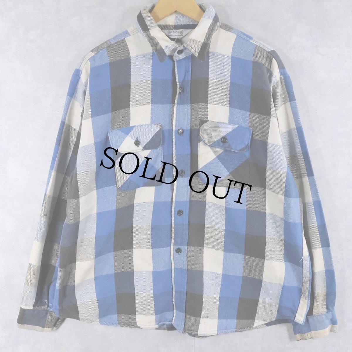 画像1: 80's FIVE BROTHER USA製 チェック柄 ヘビーネルシャツ XL (1)
