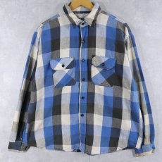 画像1: 80's FIVE BROTHER USA製 チェック柄 ヘビーネルシャツ XL (1)