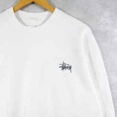 画像1: 80's STUSSY ロゴ刺繍スウェット XL (1)