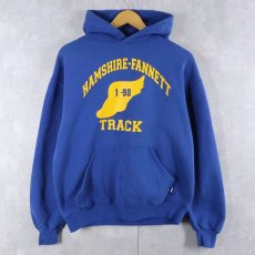 画像1: 90's RUSSELL ATHLETIC USA製 ウイングフット プリントスウェットフーディー M (1)