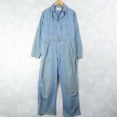 画像1: 60〜70's WORK WEAR CORPORATION USA製  ヘリンボーンツイルジャンプスーツ SIZE40 (1)
