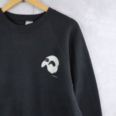 画像1: 80's The PHANTOM of the OPERA USA製 ミュージカルプリントラグランスウェット BLACK XL (1)