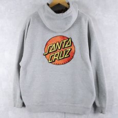 画像1: SANTA CRUZ ブリーチ加工 裏サーマル スウェットジップパーカー L (1)