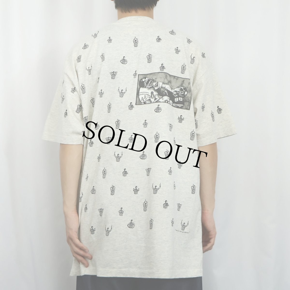 画像3: 90's rel-e-vant products USA製 レフェリー柄 マルチプリントTシャツ XL (3)