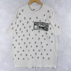 画像1: 90's rel-e-vant products USA製 レフェリー柄 マルチプリントTシャツ XL (1)