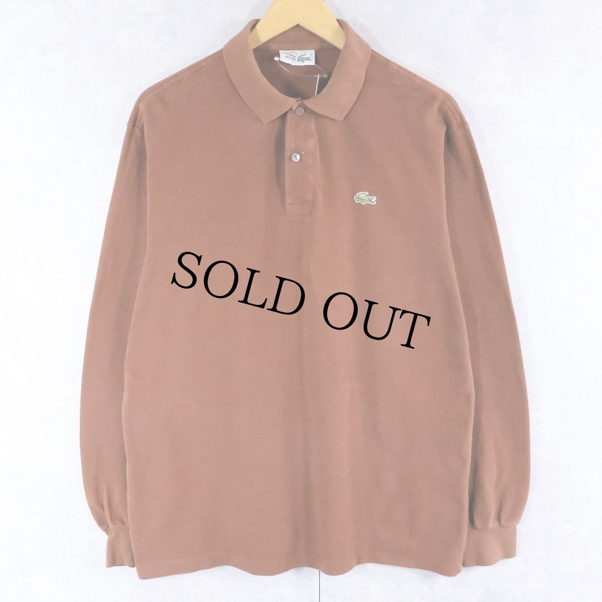 画像1: 70〜80's CHEMISE LACOSTE FRANCE製 ロゴワッペン 鹿の子ポロシャツ SIZE6 (1)