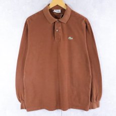 画像1: 70〜80's CHEMISE LACOSTE FRANCE製 ロゴワッペン 鹿の子ポロシャツ SIZE6 (1)