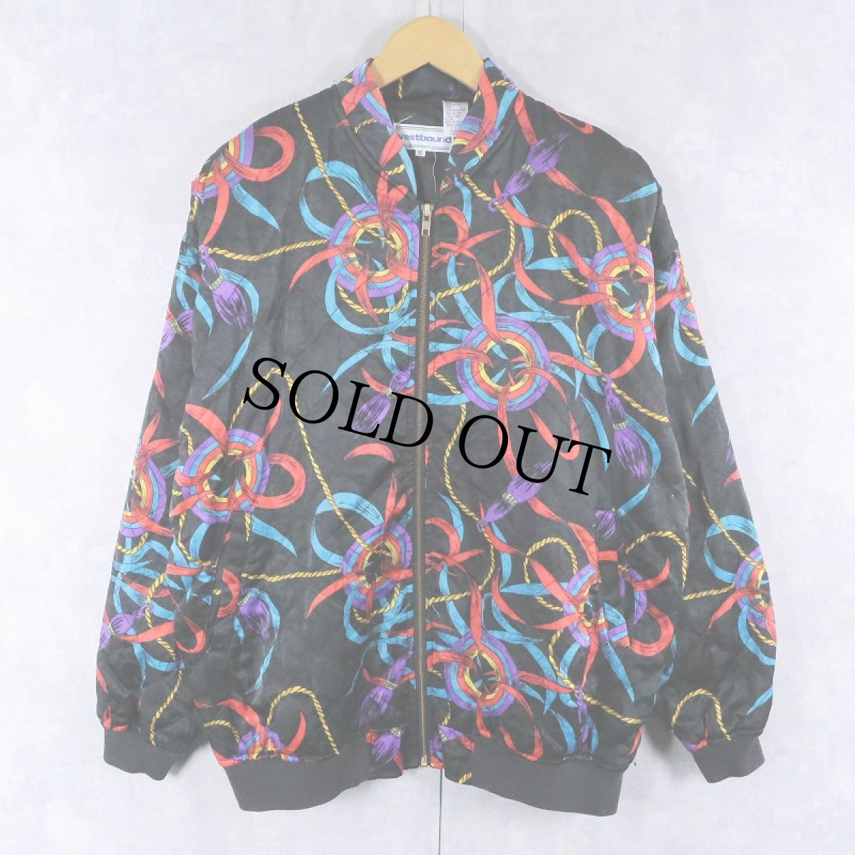 画像1: 90's Westbound 総柄 中綿入り キルティングボンバージャケット XL (1)