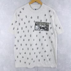 画像1: 90's rel-e-vant products USA製 レフェリー柄 マルチプリントTシャツ L (1)