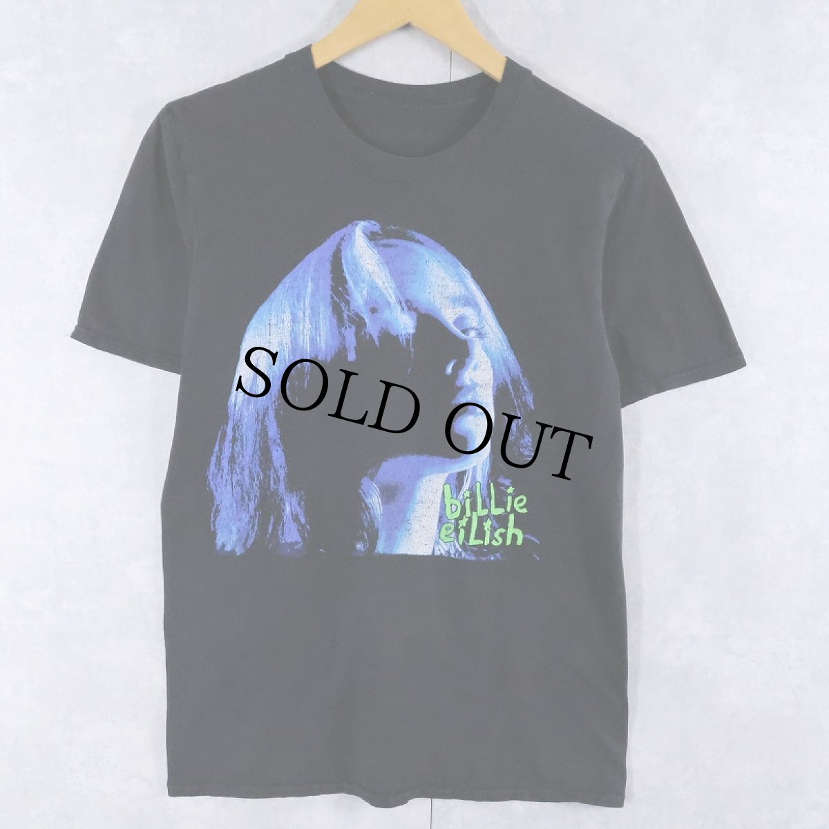 画像1: Billie Eilish ミュージシャンフォトプリントTシャツ BLACK S (1)