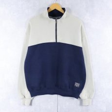 画像1: 90's RUSSELL ATHLETIC USA製 2トーン ハーフジップスウェット XL (1)