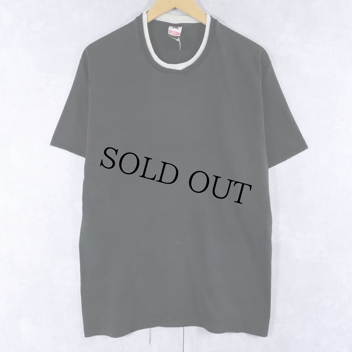 画像1: 90's FRUIT OF THE LOOM USA製 レイヤードデザイン 無地Tシャツ BLACK L (1)