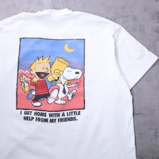 画像1: 90's USA製 "I get home with a little help from my friends" キャラクタープリントTシャツ XL (1)