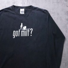 画像1: got milf? 広告パロディプリントTシャツ BLACK L (1)