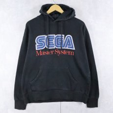 画像1: Pull & Bear "SEGA Master System" ゲーム機ロゴプリント スウェットフーディー BLACK L (1)