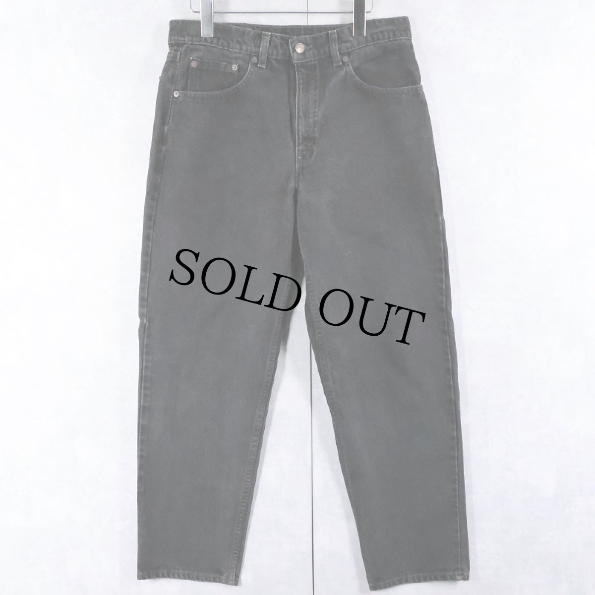 画像1: 90's Levi's 555 USA製 "サルファブラック" ブラックデニムパンツ W31 (1)