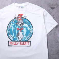 画像1: 90's Dog Eat Dog USA製 "Psilly Rabbit" キャラクターパロディプリントTシャツ L (1)