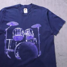画像2: DRUM LOVER パロディプリントTシャツ L (2)