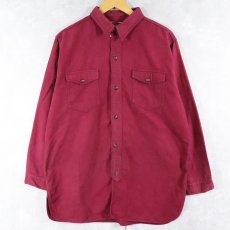 画像1: 50〜60's Bruce of Elmira 猫目ボタン マチ付き シャモアクロスシャツ  (1)
