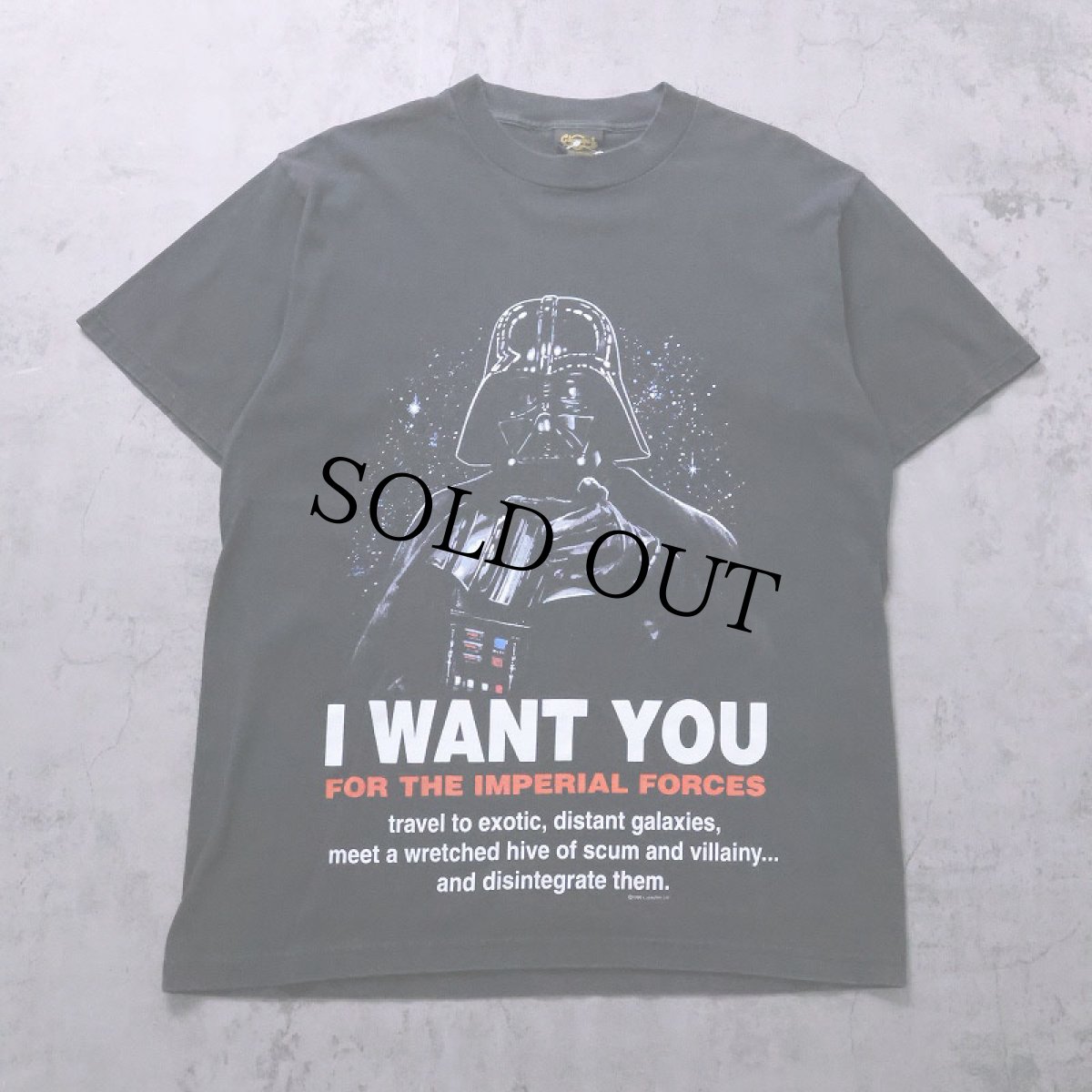 画像1: 90's STARWARS USA製 DARTH VADER "I WANT YOU" パロディプリントTシャツ BLACK L (1)