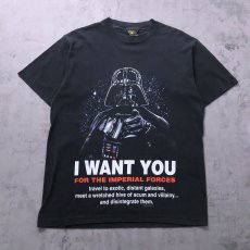 画像1: 90's STARWARS USA製 DARTH VADER "I WANT YOU" パロディプリントTシャツ BLACK L (1)