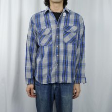 画像2: 80〜90's チェック柄 ヘビーネルシャツ (2)