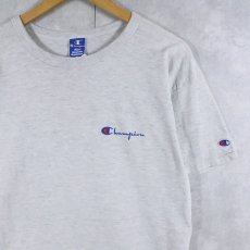 画像1: 80〜90's Champion USA製 青刺繍タグ 中期 ロゴプリントTシャツ L  (1)