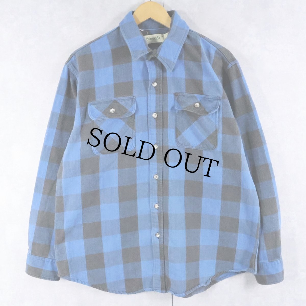 画像1: 90's ST JOHN'S BAY USA製 バッファローチェック柄 ヘビーネルシャツ XL (1)