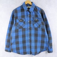 画像1: 90's ST JOHN'S BAY USA製 バッファローチェック柄 ヘビーネルシャツ XL (1)
