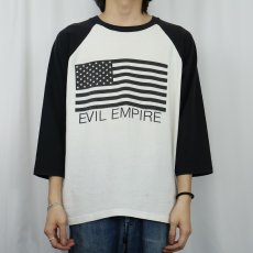 画像2: 90's RAGE AGAINST THE MACHINE "EVIL EMPIRE" ロックバンド ラグランTシャツ XL (2)