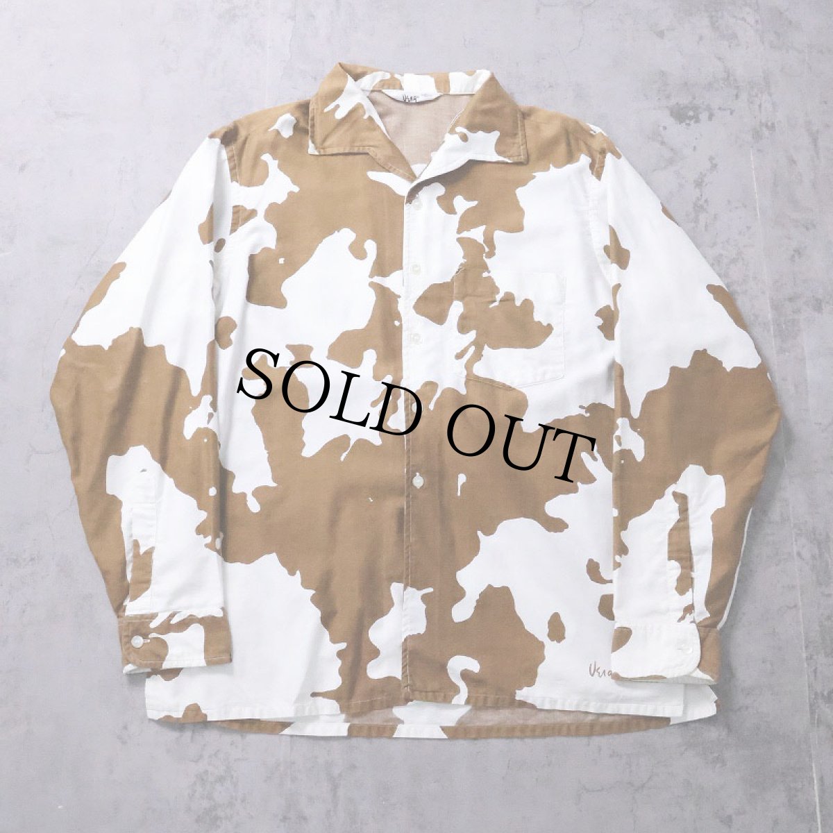 画像1: 70's Vera FOR MEN 牛柄 オープンカラーシャツ L (1)