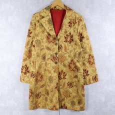 画像1: USA製 レーヨン×ポリエステル 花柄織りコート (1)