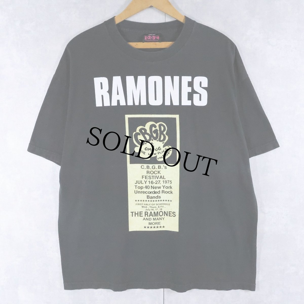画像1: RAMONES "CBGB Music Festicval" パンクロックバンド プリントTシャツ BLACK XL  (1)