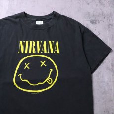 画像1: 90's〜 NIRVANA "SMILE" ロックバンドプリントTシャツ BLACK L (1)