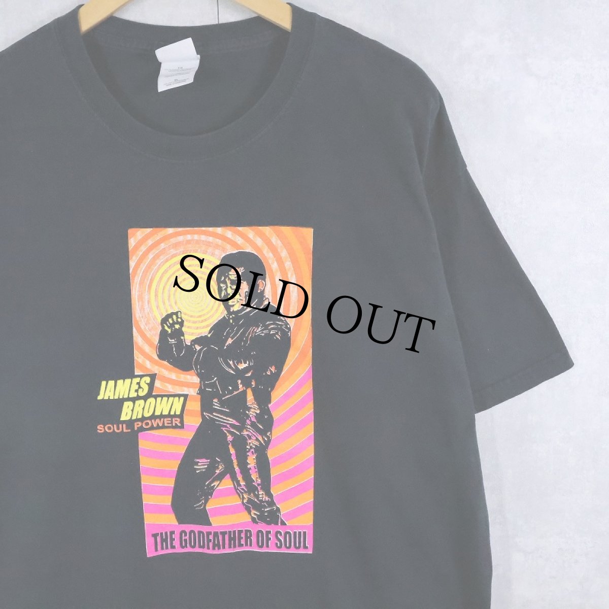 画像1: JAMES BROWN "Soul Power" ソウルシンガー プリントTシャツ BLACK XL (1)