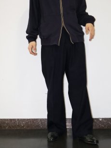 画像1: ストライプ柄 2タックスラックス NAVY W35 (1)
